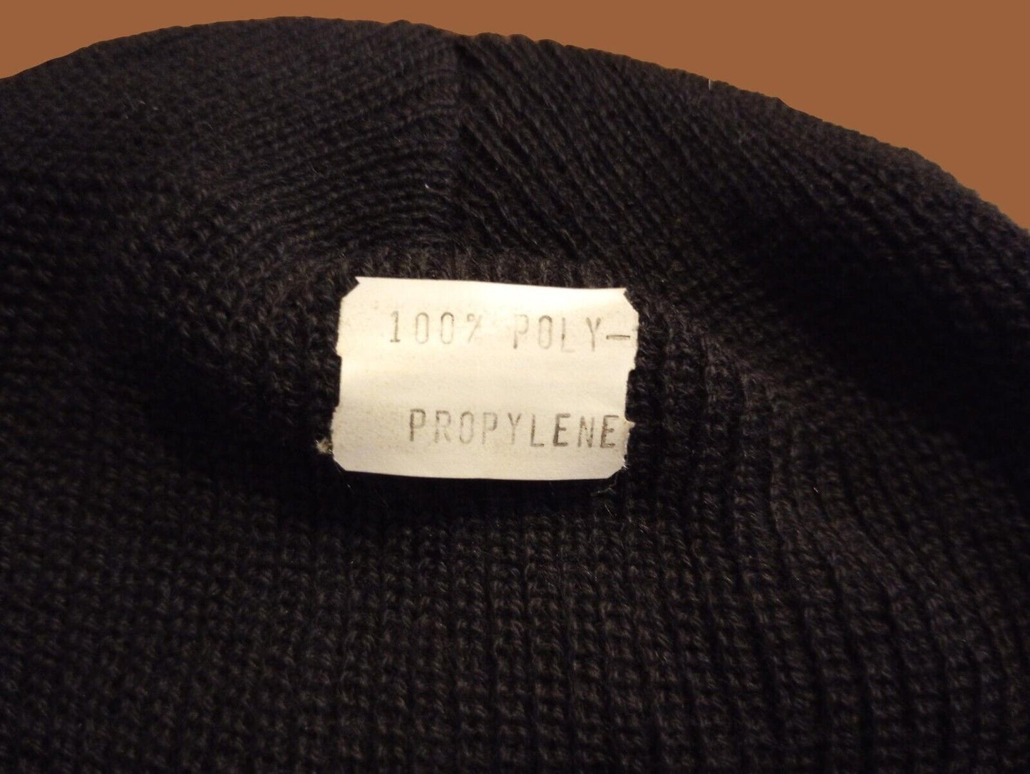 GENUINE MILITARY WATCH CAP BLACK 100% POLYPROPYLENE 2 PLY U.S.A MADE BEANIE NOS