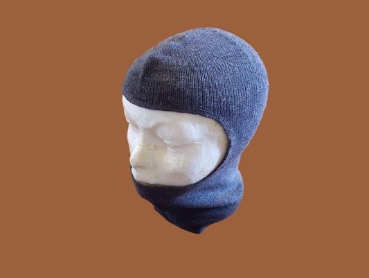 SWISS ARMY MILITARY BALACLAVA  COLD WEATHER WOOL FACE MASK GRAY ONE HOLE SURPLUS