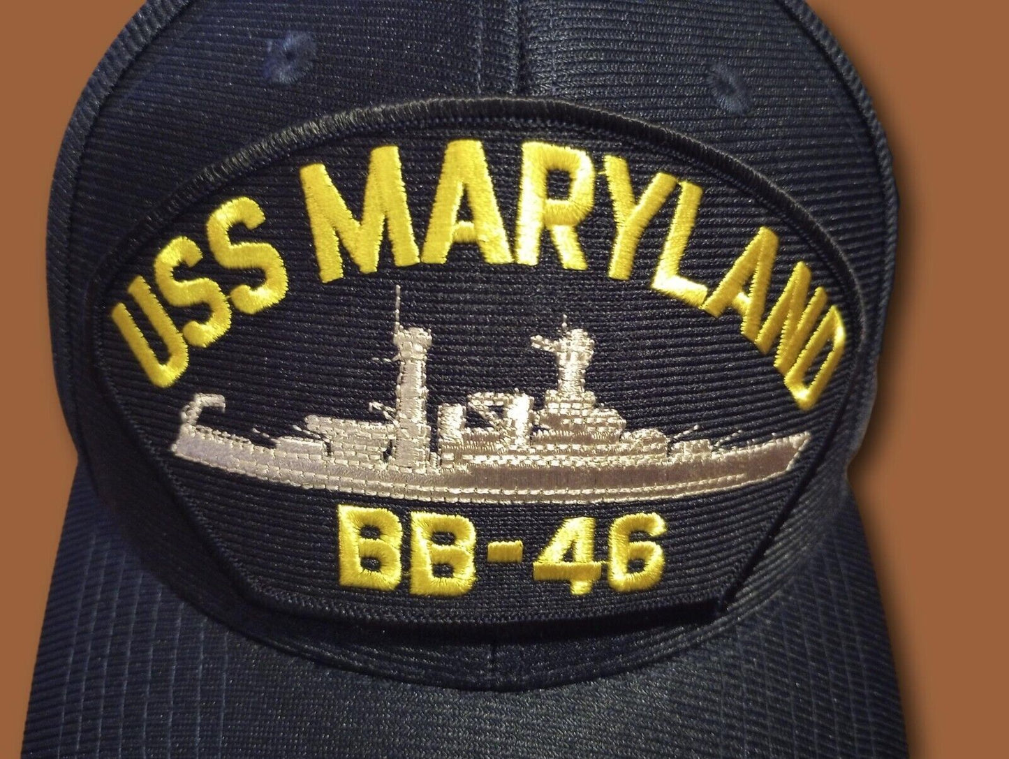 USS MARYLAND BB-46 U.S NAVY SHIP HAT OFFICIAL U.S MILITARY BALL CAP U.S.A MADE