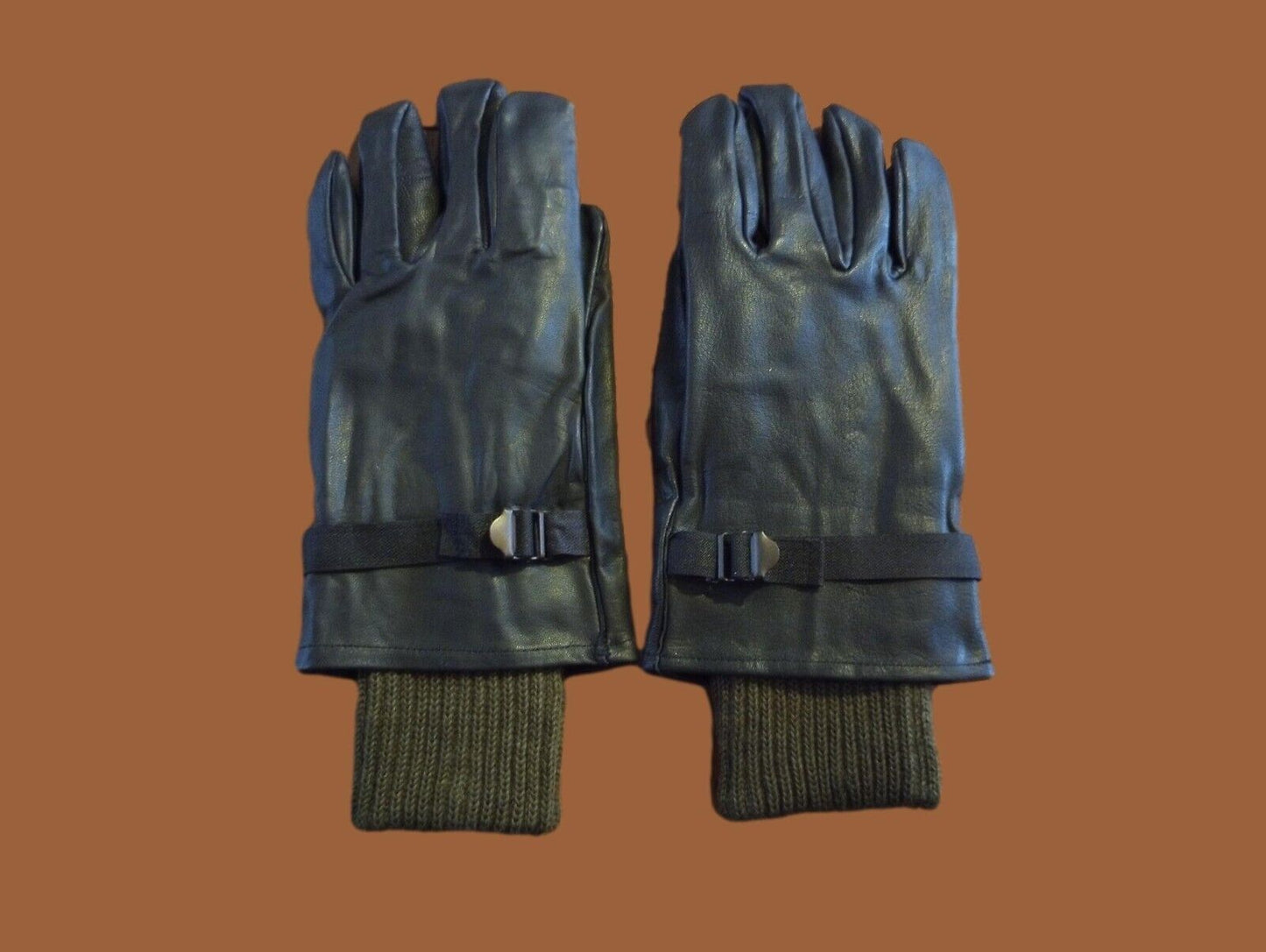 BELGIAN MILITARY D-3A LEATHER GLOVES COLD WET WEATHER WITH LINERS LARGE