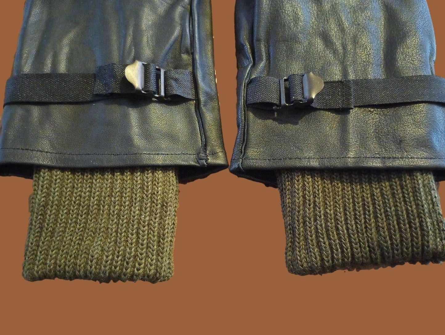 BELGIAN MILITARY D-3A LEATHER GLOVES COLD WET WEATHER WITH LINERS LARGE