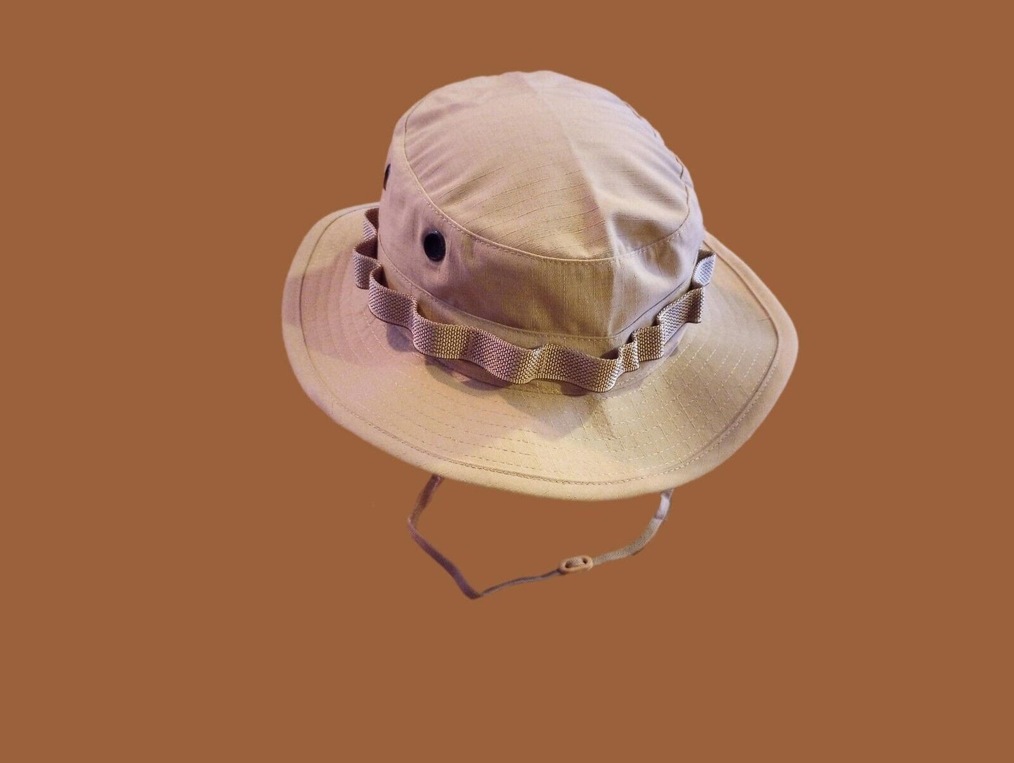 Khaki Safari Boonie Hat Type II U.S Military Style Ripstop USA Made Tan Brown