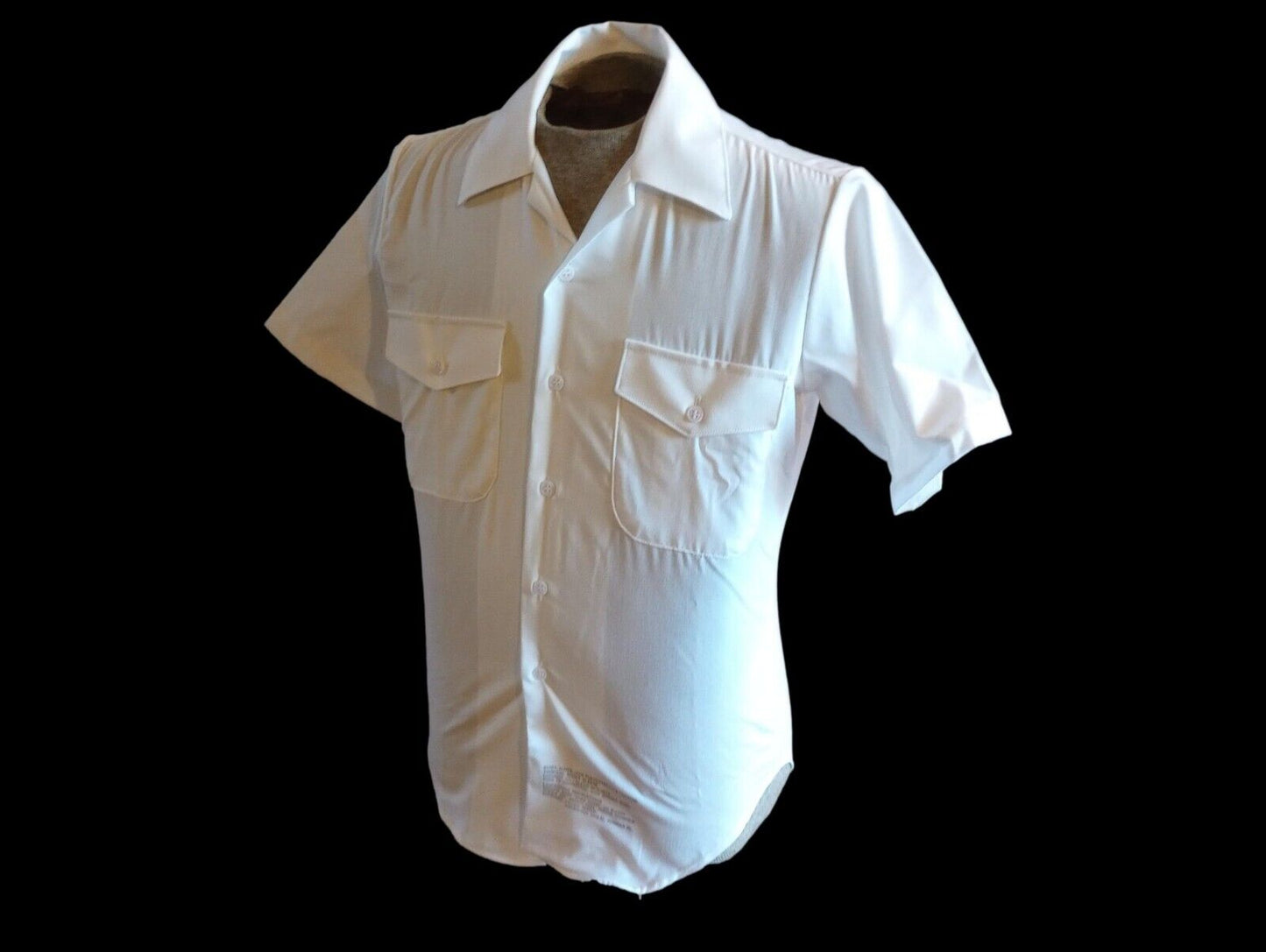 MILITARY ISSUE NAVY MEN'S WHITE DRESS SHIRT SHORT SLEEVE SMALL SIZE 15 1/2 NOS