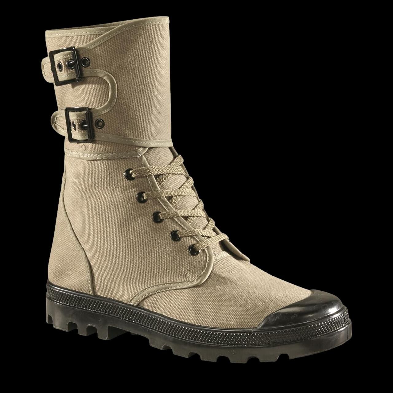 FRENCH STYLE JUNGLE COMBAT BOOT CANVAS COMMANDO BUCKLE TOP