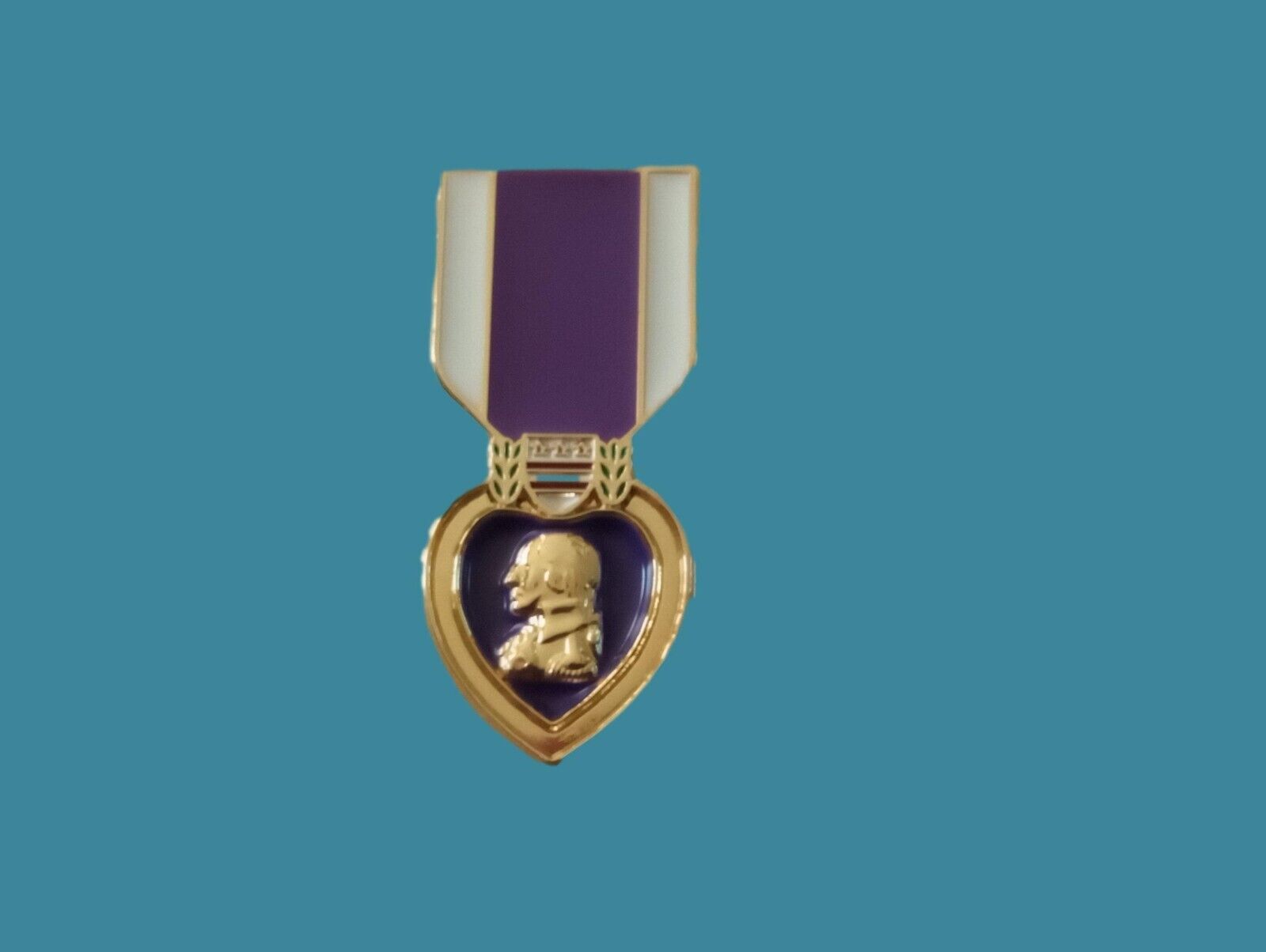 U.S MILITARY PURPLE HEART HAT PIN BADGE MINIATURE DOUBLE CLUTCH