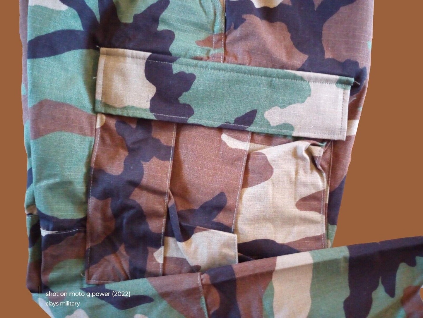 U.S MILITARY WOODLAND CAMOUFLAGE BDU PANTS RIP-STOP CARGO MEDIUM NEW