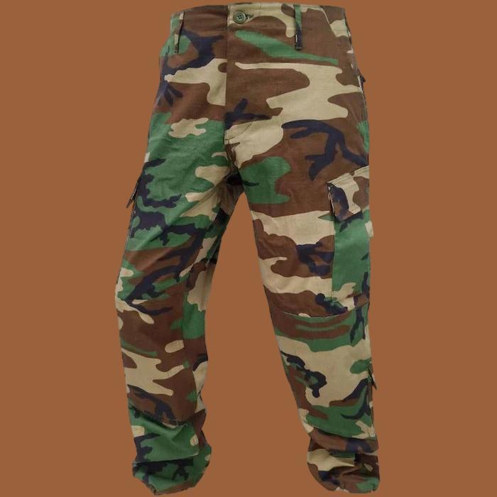 U.S MILITARY WOODLAND CAMOUFLAGE BDU PANTS RIP-STOP CARGO TROUSERS NEW