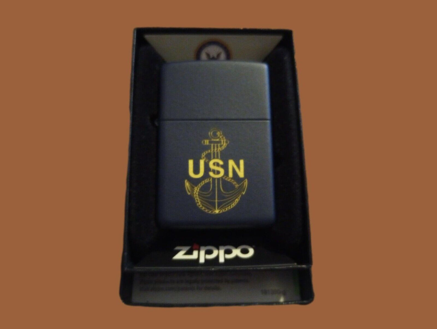 U.S MILITARY NAVY ANCHOR ZIPPO LIGHTER USN BLUE USA MADE NEW IN BOX