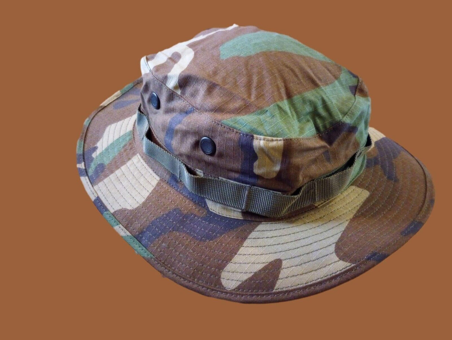 U.S MILITARY STYLE HOT WEATHER BOONIE HAT WOODLAND CAMOUFLAGE RIP-STOP XX-LARGE