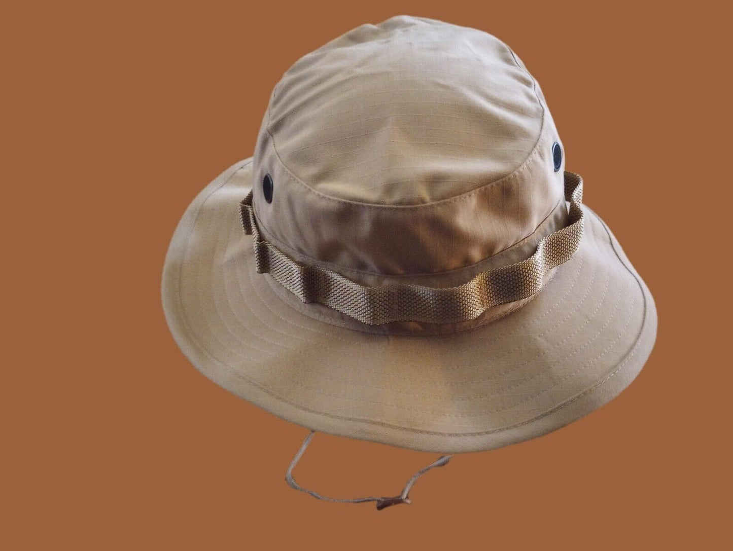 Khaki Safari Boonie Hat Type II U.S Military Style Ripstop USA Made Tan Brown