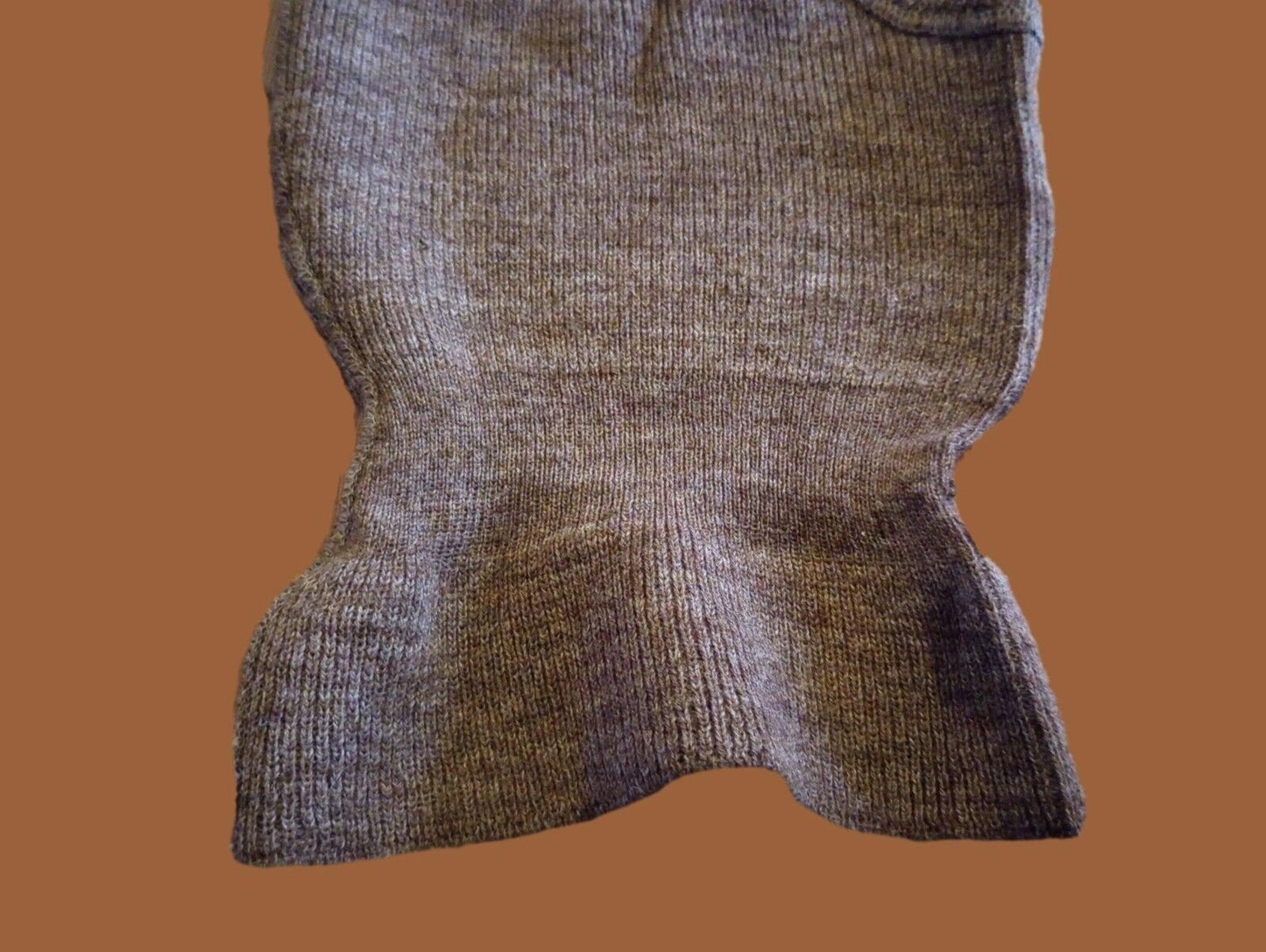 SWISS ARMY MILITARY BALACLAVA  COLD WEATHER WOOL FACE MASK BROWN 1 HOLE SURPLUS