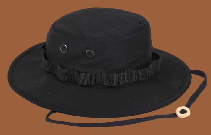 Black Boonie Hat Type II Ripstop 50/50 NYCO USA Made