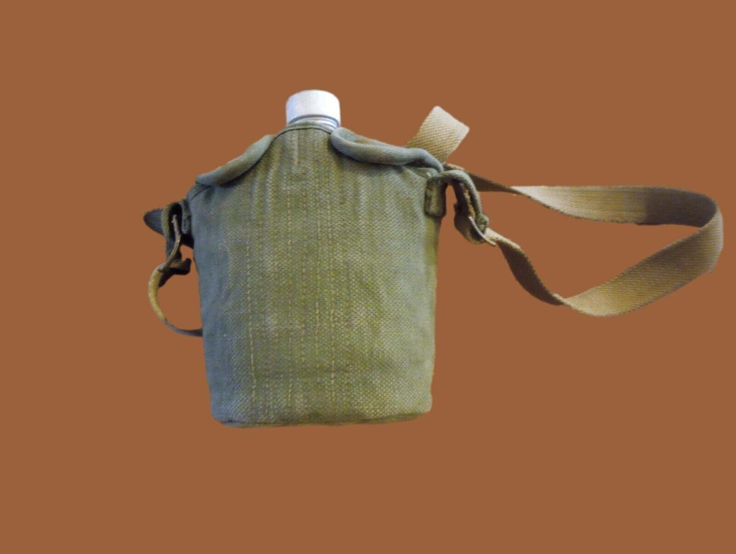 Vintage Military Canteen With Shoulder Strap And Cover Original Surplus