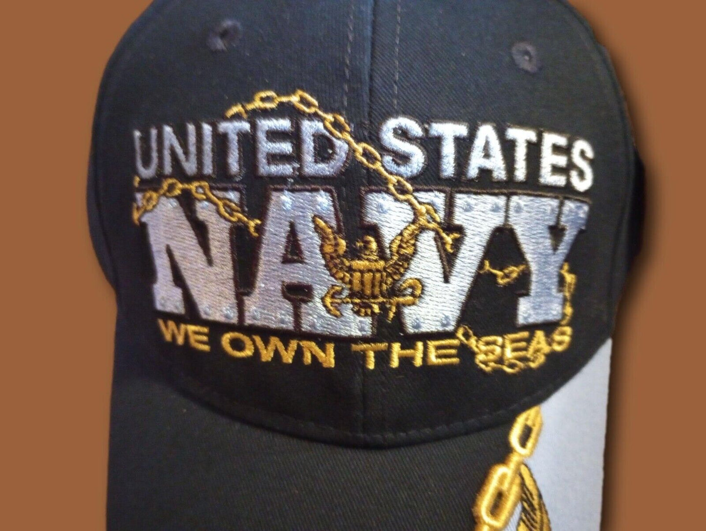 U.S NAVY WE OWN THE SEAS HAT EXTREME EMBROIDERY 3D MILITARY BALL CAP