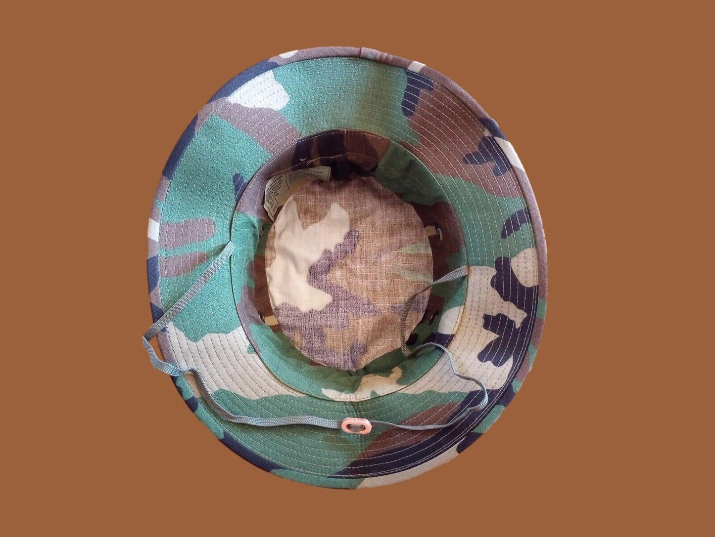 U.S Military Woodland Camouflage Boonie Hat Rip-Stop Sun Hot Weather U.S.A Made