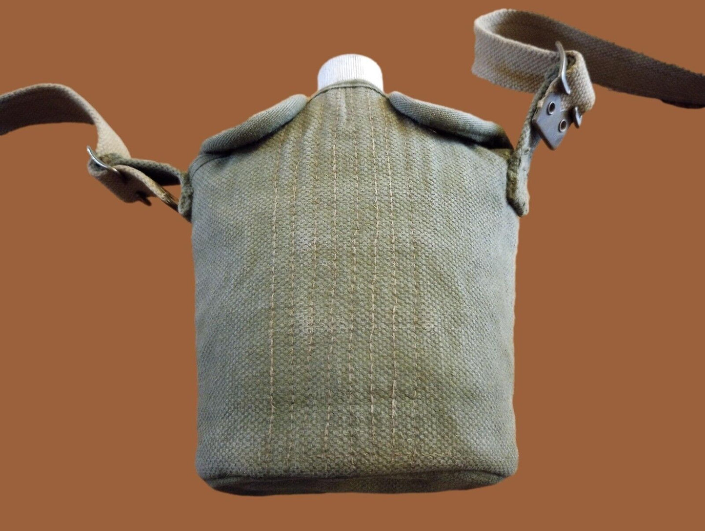 Vintage Military Canteen With Shoulder Strap And Cover Original Surplus