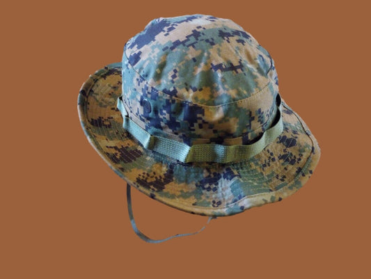 MARINE CORPS BOONIE HAT  DIGITAL WOODLAND CAMOUFLAGE NO EGA  XL 7 3/4 USA MADE