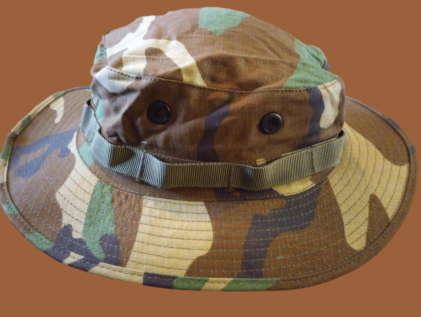 U.S MILITARY STYLE HOT WEATHER BOONIE HAT WOODLAND CAMOUFLAGE RIP-STOP XX-LARGE