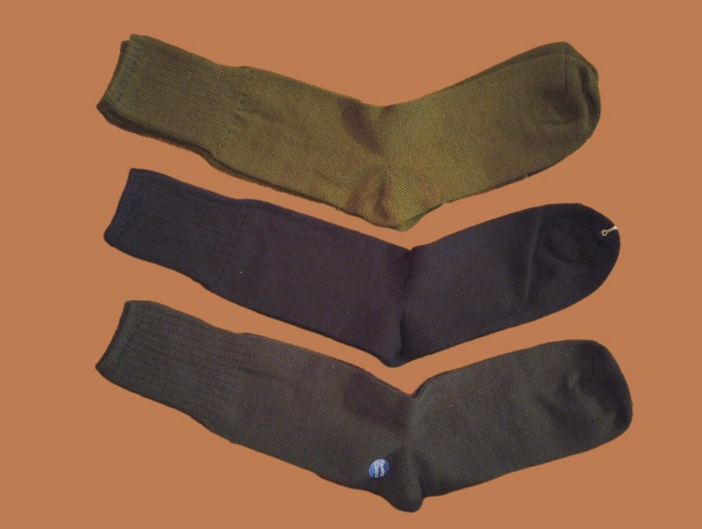 Italian Military Wool Blend Socks 3 pack assorted colors Made In Italy Boot Sock