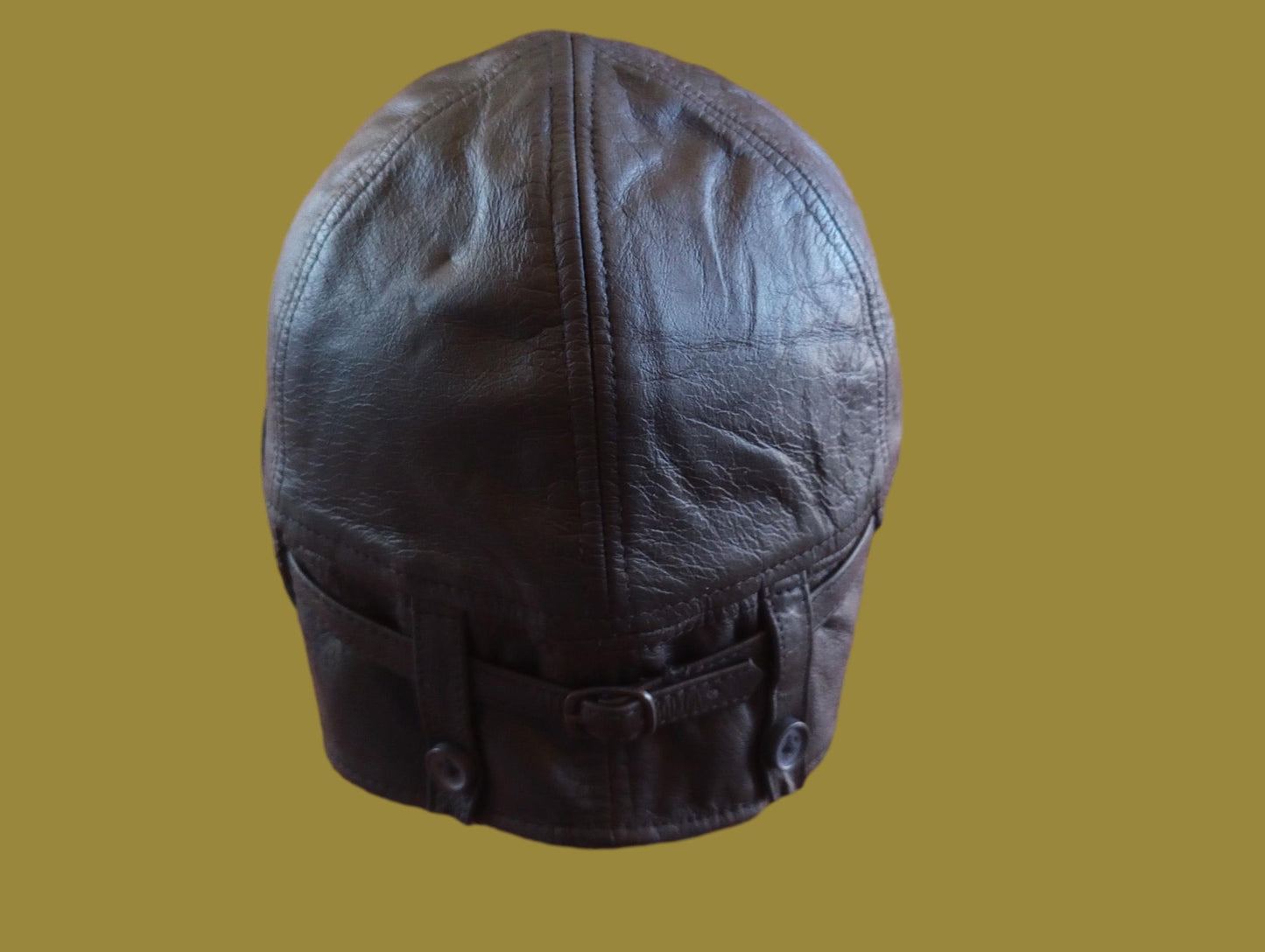 LEATHER AVIATOR HELMET CAP WWII GERMAN BROWN NEW REPRODUCTION LARGE