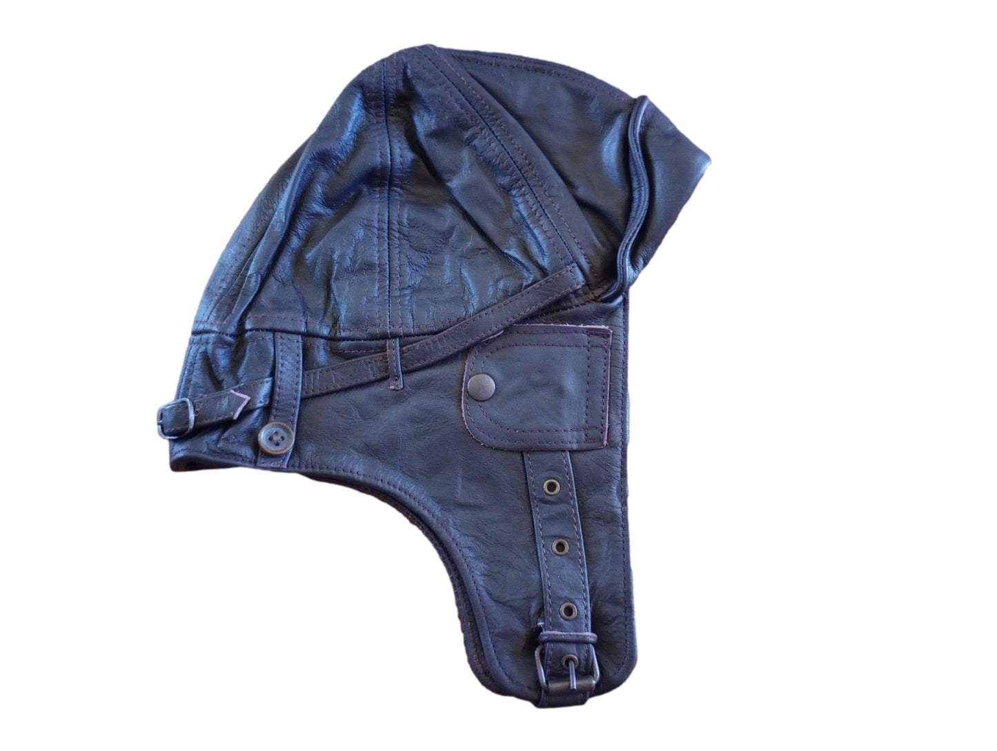 LEATHER AVIATOR HELMET CAP WWII GERMAN BROWN NEW REPRODUCTION LARGE