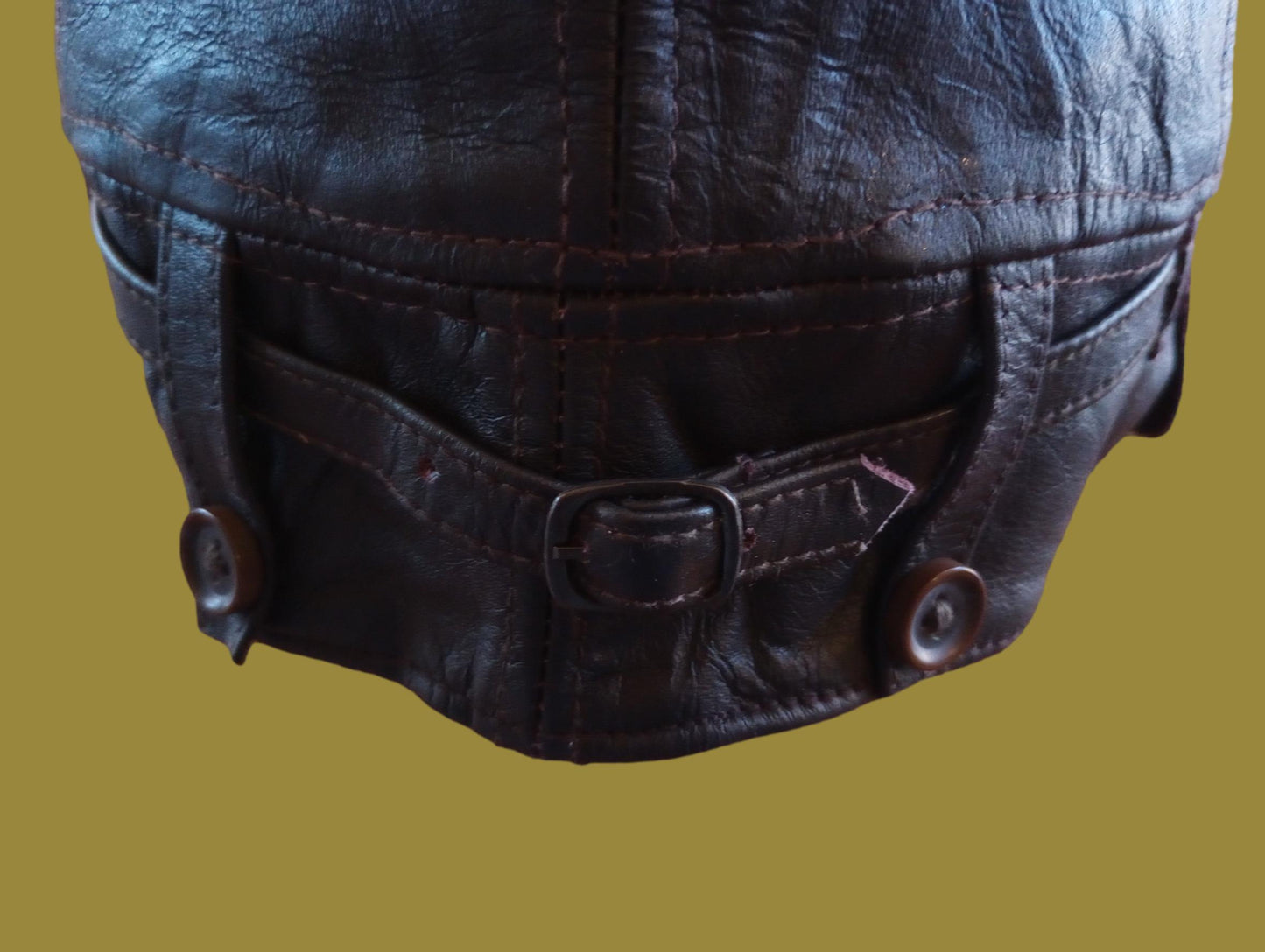 LEATHER AVIATOR HELMET CAP WWII GERMAN BROWN NEW REPRODUCTION LARGE