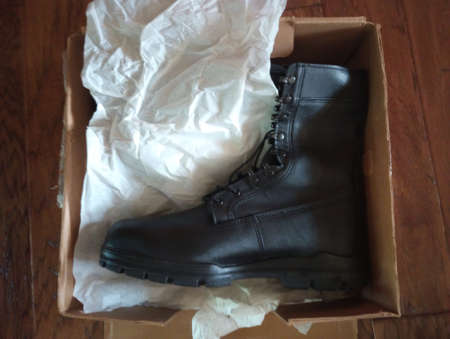 NEW U.S MILITARY STEEL TOE BLACK LEATHER COMBAT BOOTS BATES SIZE 15 MEDIUM WIDTH