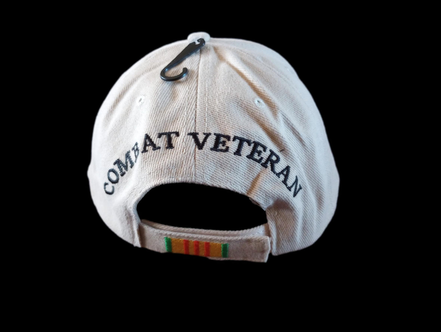 U.S MILITARY VIETNAM VETERAN HAT KHAKI BALL CAP VIETNAM SERVICE RIBBONS