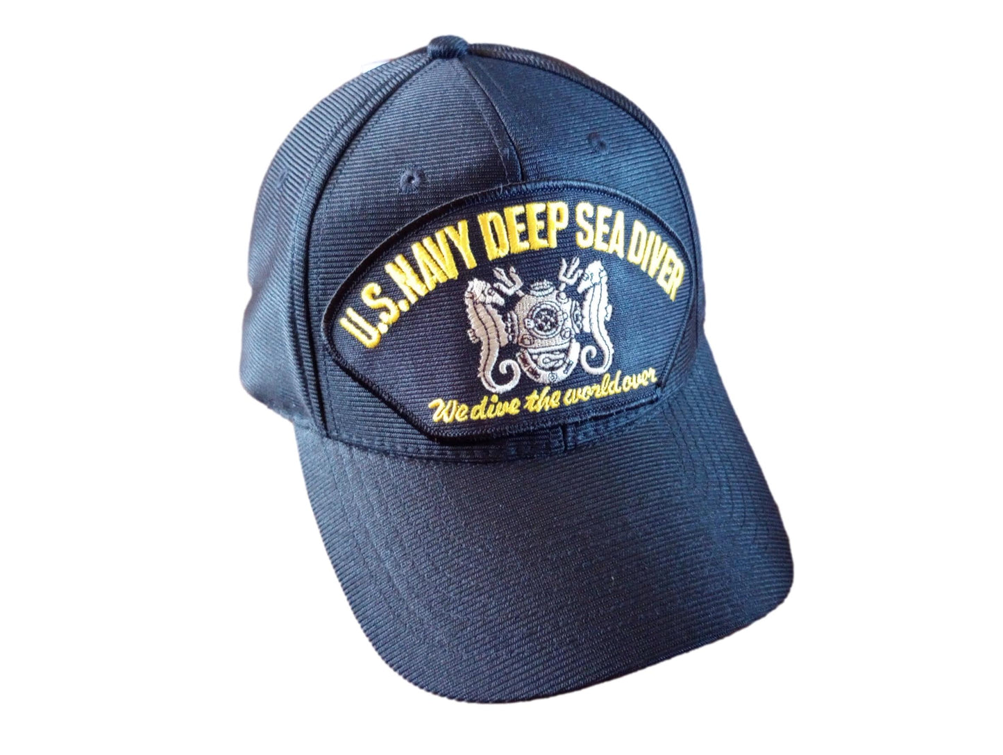 U.S NAVY DEEP SEA DIVER HAT WE DIVE THE WORLD OVER OFFICIAL BALL CAP U.S.A. MADE