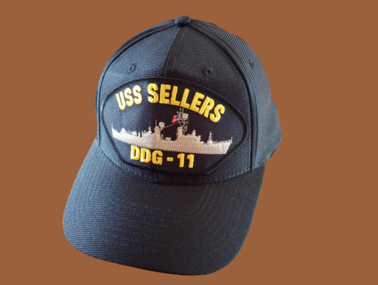 USS SELLERS DDG-11 U.S NAVY SHIP HAT U.S MILITARY OFFICIAL BALL CAP U.S.A MADE