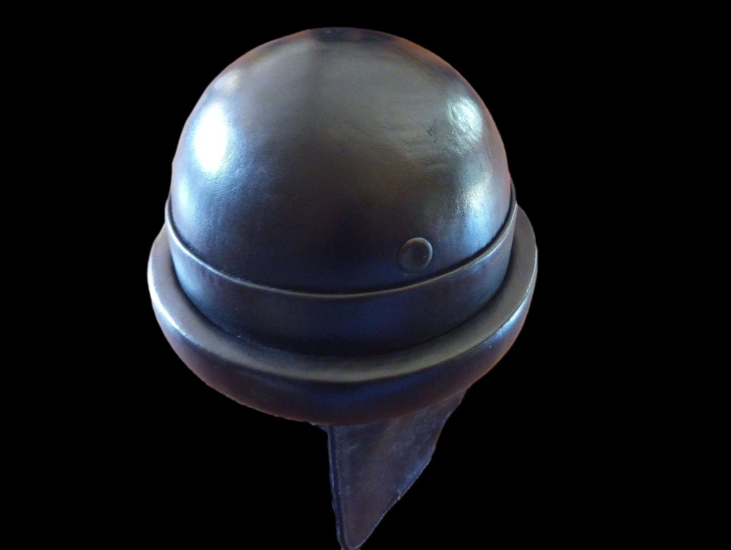 WWII OR POST WAR M-35 ITALIAN MILITARY LEATHER TANKERS HELMET ORIGINAL 1964