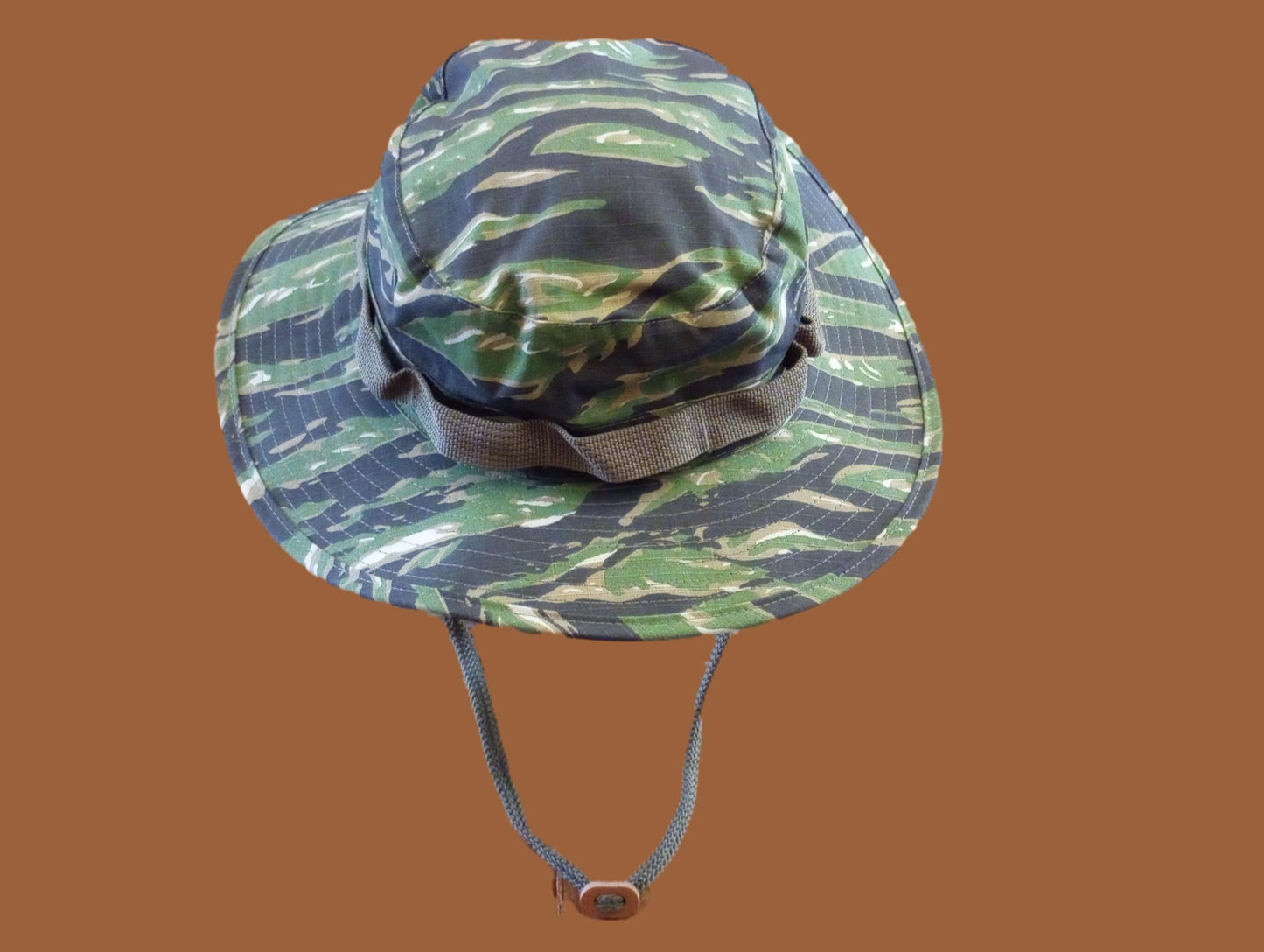 U.S MILITARY STYLE BOONIE HAT TIGER STRIPE CAMOUFLAGE VIETNAM REPRODUCTION 7 1/4