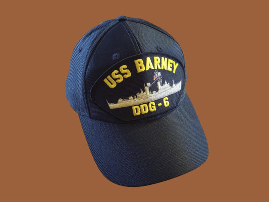 USS BARNEY DDG-6 U.S NAVY SHIP HAT OFFICIAL U.S MILITARY BALL CAP  U.S.A. MADE