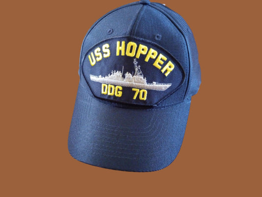 USS HOPPER DDG-70 NAVY SHIP HAT U.S MILITARY OFFICIAL BALL CAP U.S.A MADE