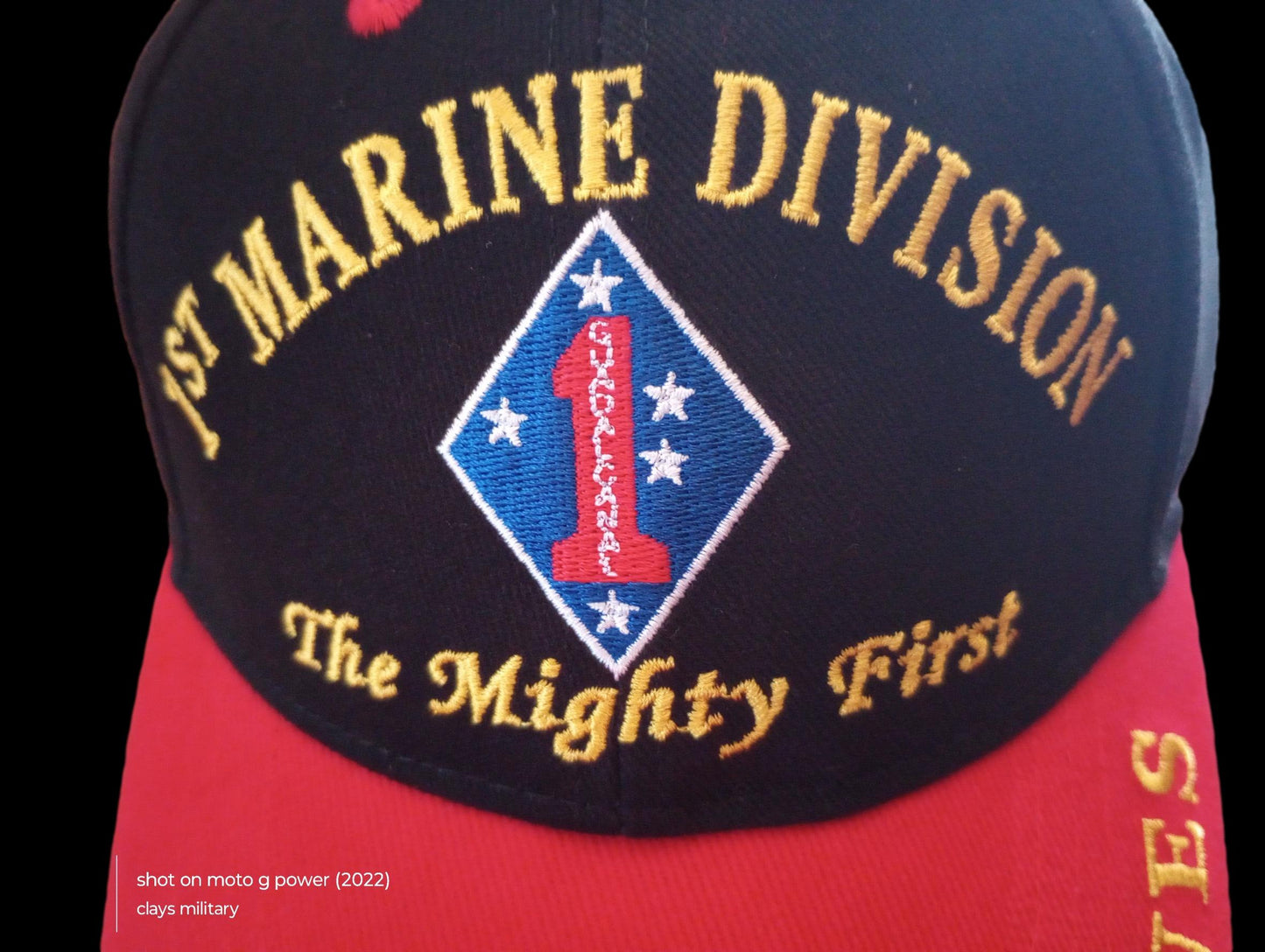 U.S Military 1st Marine Corps Division hat ball cap Embroidered USMC Licensed