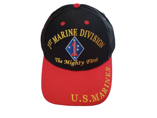 U.S Military 1st Marine Corps Division hat ball cap Embroidered USMC Licensed