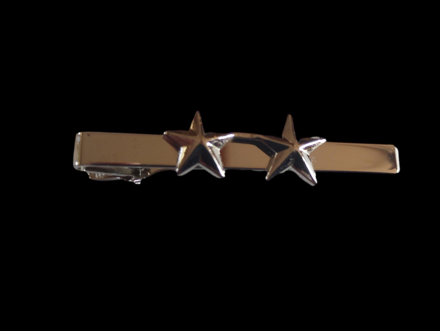 U.S MILITARY MAJOR GENERAL TWO STAR TIE BAR TIE TAC U.S.A MADE POLICE SILVER COL