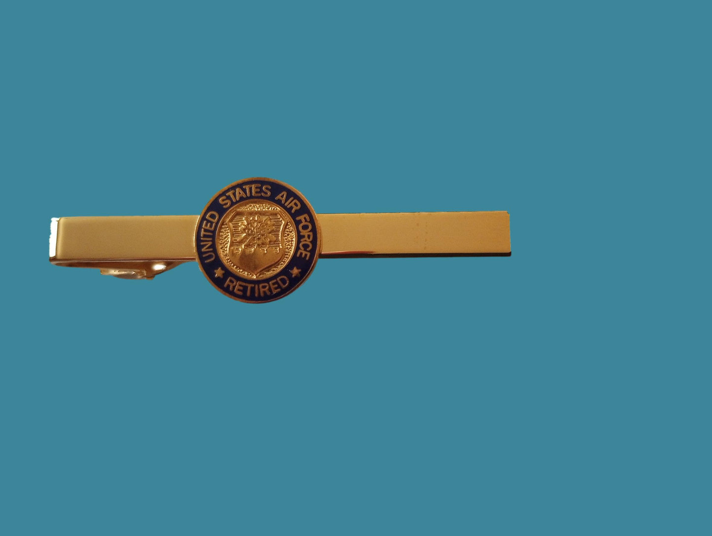 U.S MILITARY AIR FORCE RETIRED TIE BAR OR TIE TAC CLIP ON TYPE U.S.A MADE