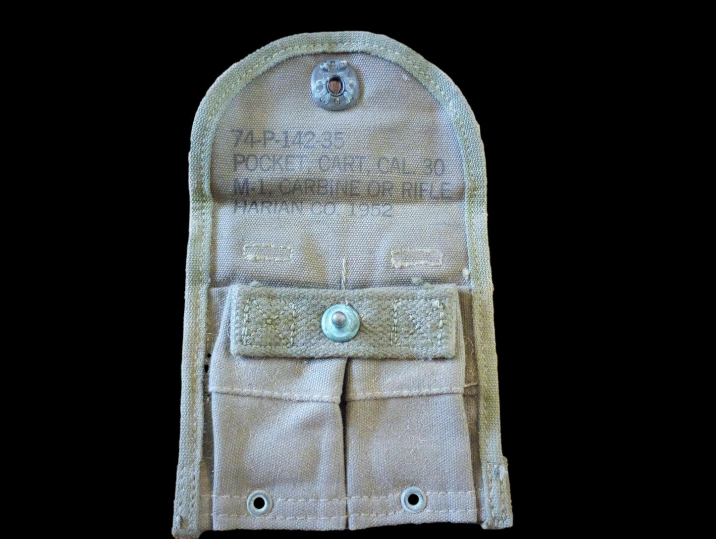 GENUINE U.S MILITARY ISSUE CARBINE 30 CALIBER CLIP POUCH DATED 1952 CANVAS