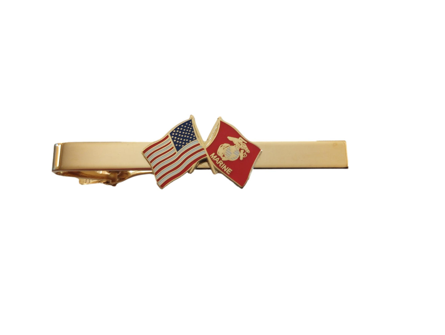 U.S MILITARY MARINE CORPS TIE BAR TIE TAC MARINE CORPS FLAG U.S.A FLAG U.S MADE