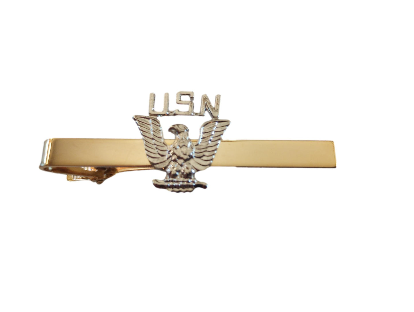 U.S MILITARY NAVY U.S.N EAGLE TIE BAR TIE TAC  CLIP ON U.S.A MADE