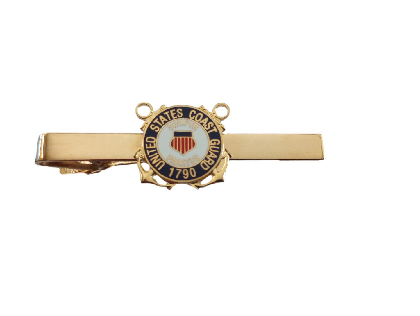 U.S COAST GUARD TIE BAR TIE TAC  CLIP ON STYLE  U.S.A MADE SEMPER PARATUS