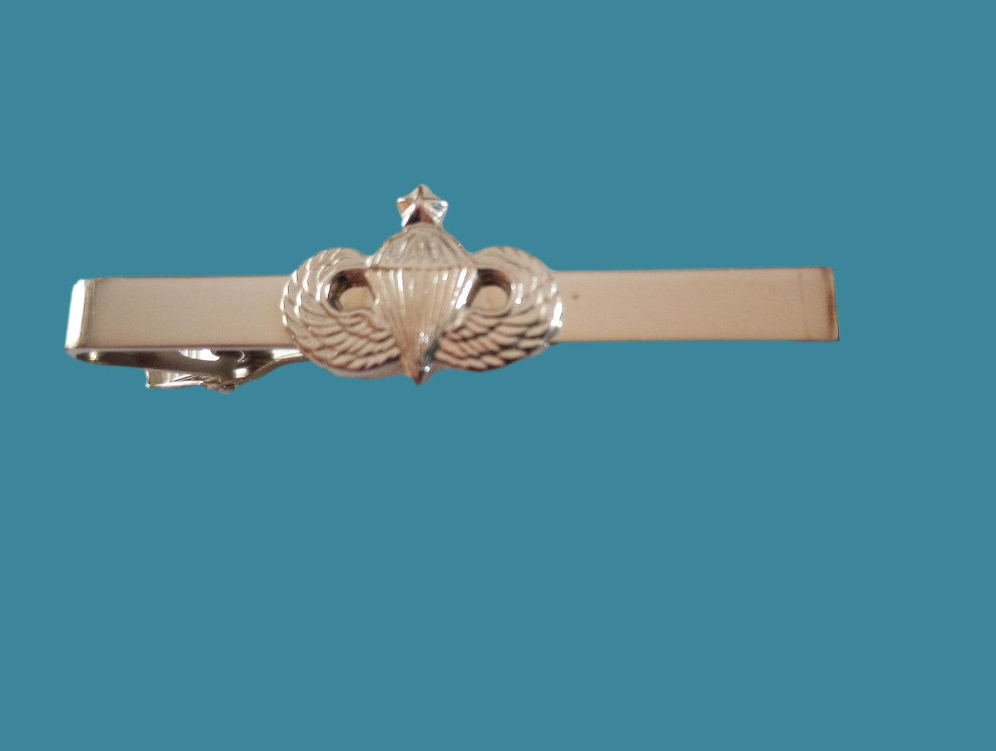 U.S MILITARY ARMY SENIOR JUMP WINGS TIE BAR TIE TAC CLIP ON STYLE U.S.A MADE