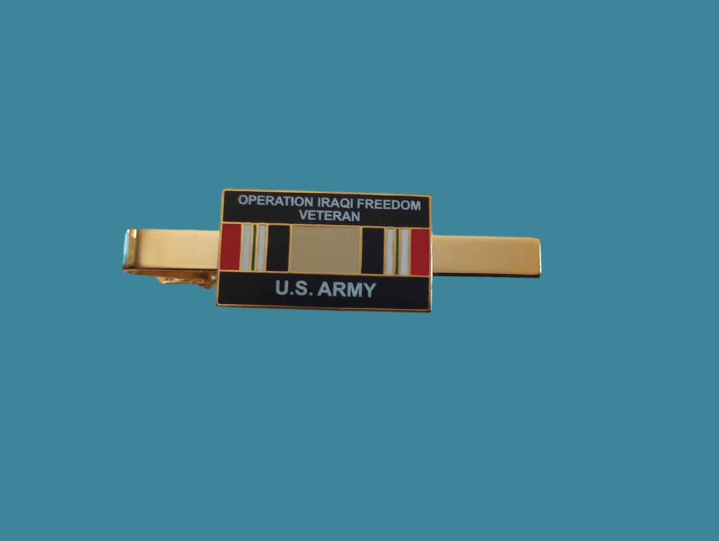 U.S MILITARY ARMY OIF IRAQ VETERAN TIE BAR OR TIE TAC CLIP ON TYPE