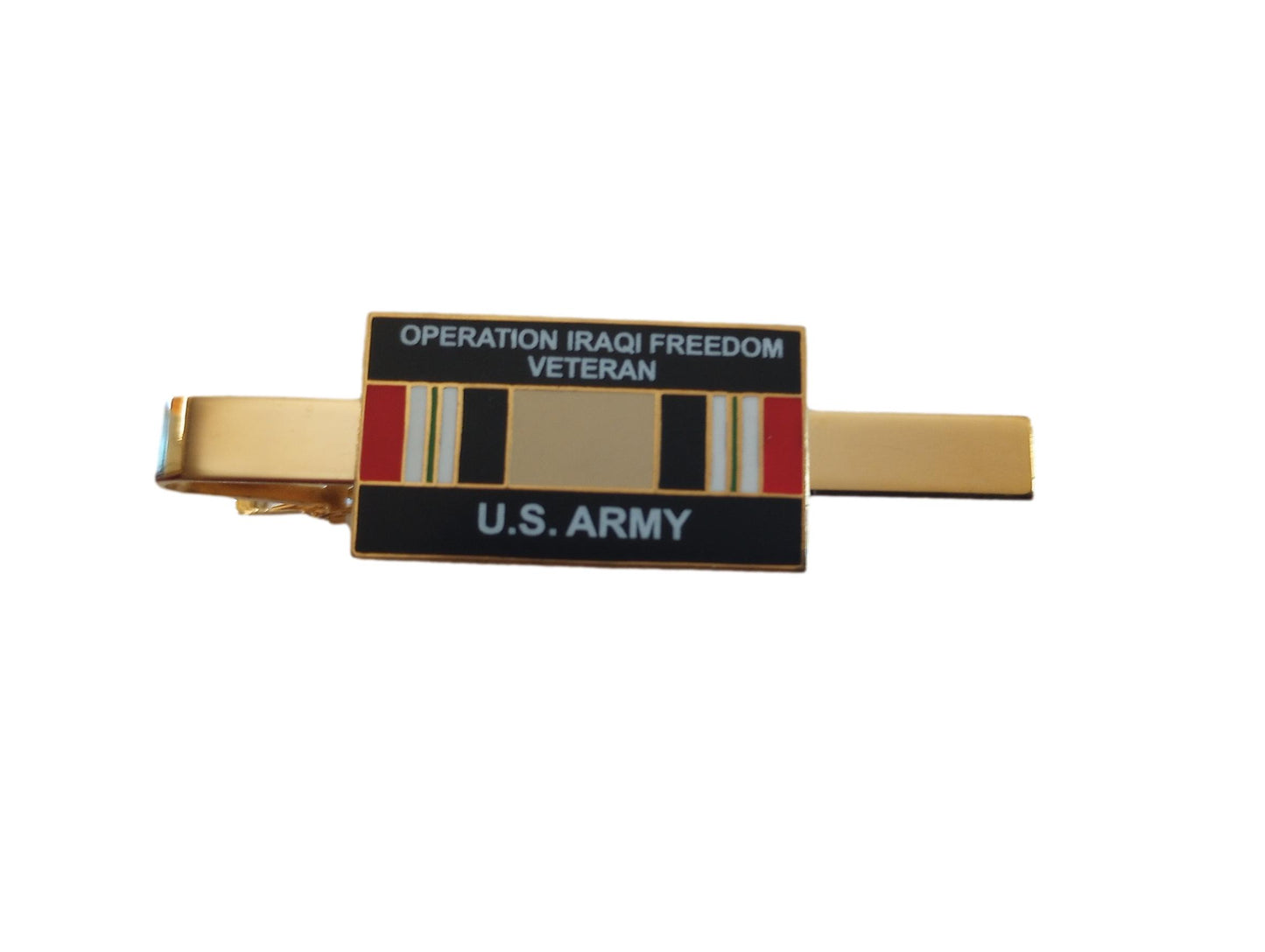 U.S MILITARY ARMY OIF IRAQ VETERAN TIE BAR OR TIE TAC CLIP ON TYPE