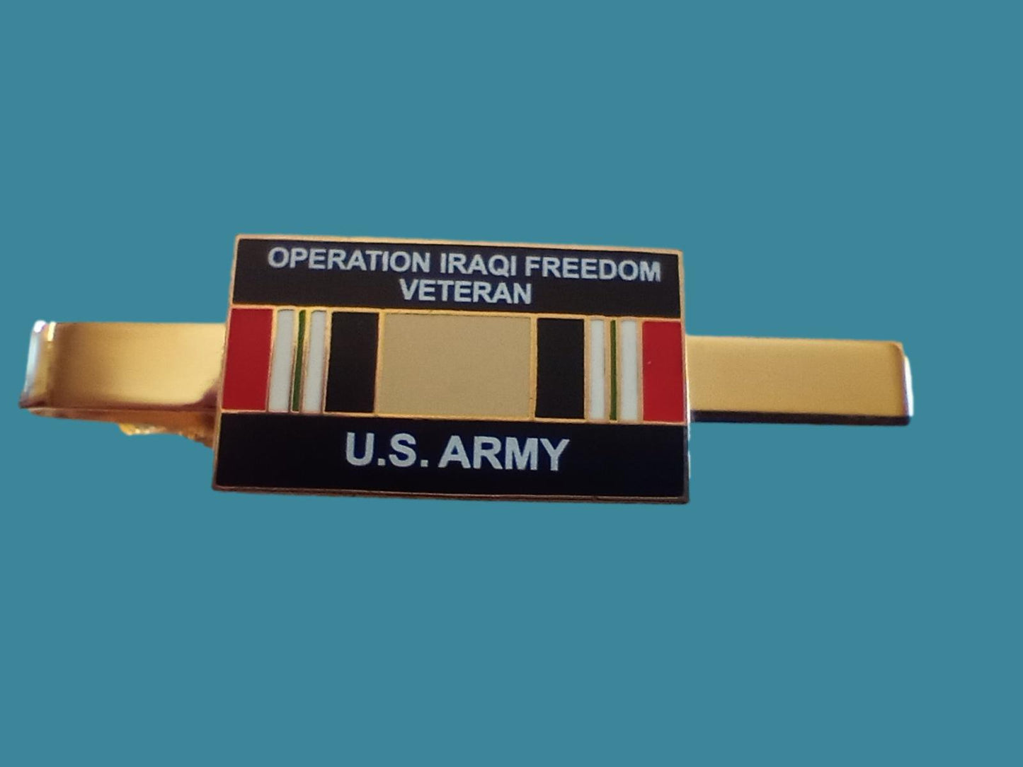 U.S MILITARY ARMY OIF IRAQ VETERAN TIE BAR OR TIE TAC CLIP ON TYPE