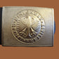 POST WAR WEST GERMAN ARMY BW LEATHER BELT + BUCKLE SIZE LARGE 110CM 42" INCHES
