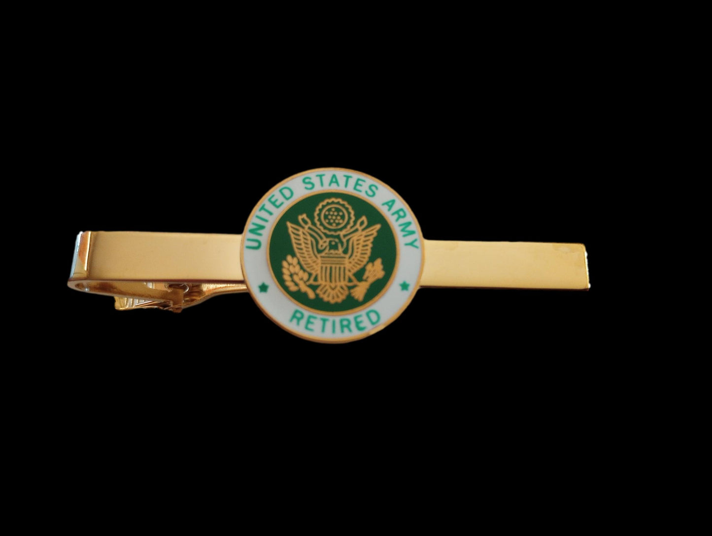 U.S MILITARY ARMY RETIRED TIE BAR OR TIE TAC CLIP ON TYPE U.S.A MADE U.S.A  ARMY