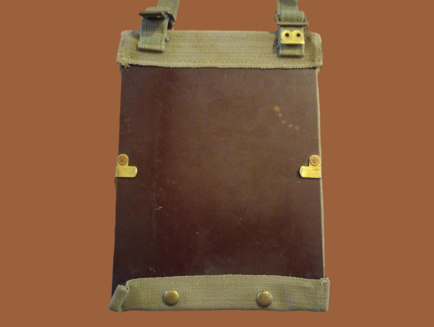 ORIGINAL WWII BRITISH MILITARY KHAKI MAP CASE CLIP BOARD WITH SHOULDER STRAP