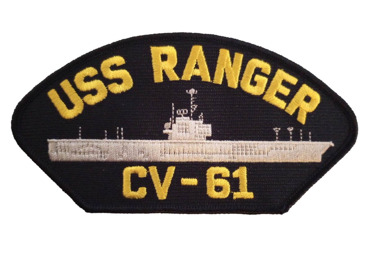 Us Ranger Patch U.S NAVY SHIP HAT PATCH. USS RANGER CV-61 SHIP PATCH U.S.A MADE NAVY C ...
